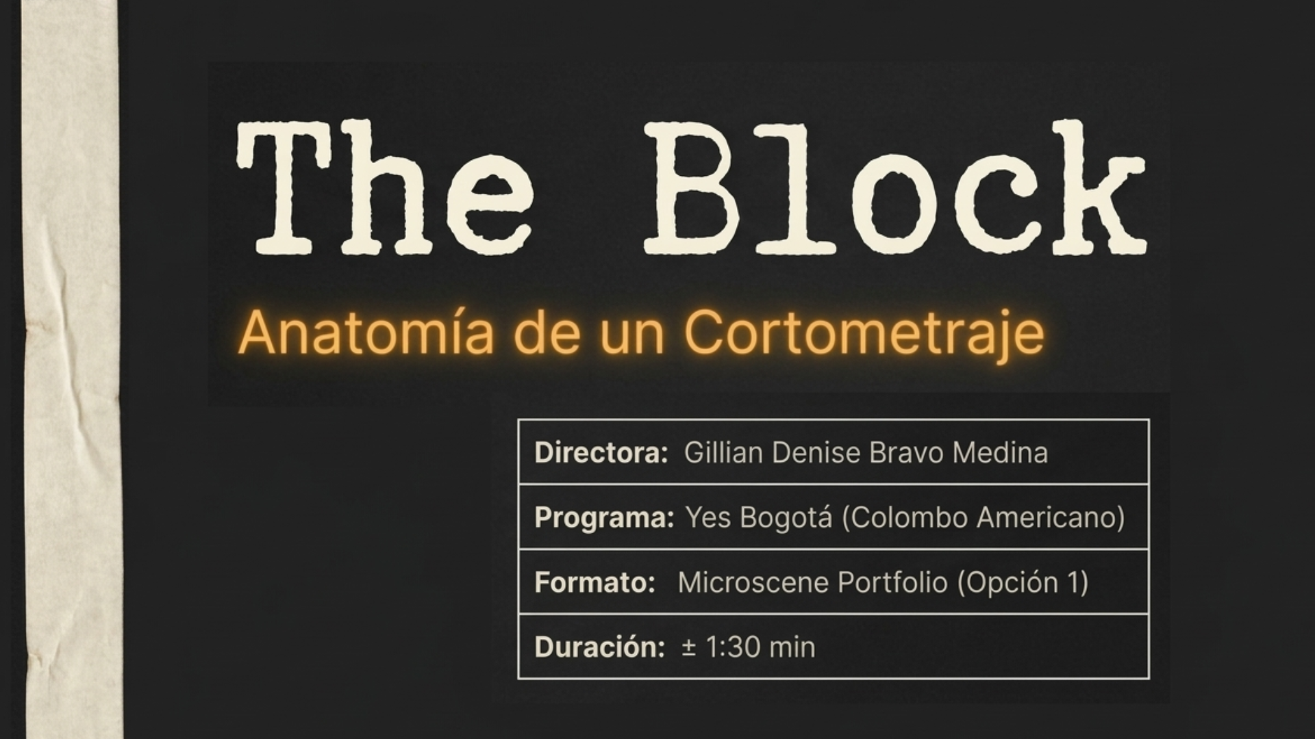 The Block (Cortometraje) — Shift Lab